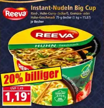 Norma REEVA Instant-Nudeln Big Cup Angebot