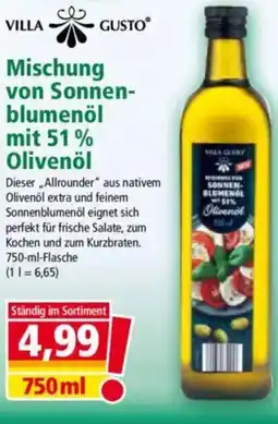 Norma VILLA GUSTO Mischung von Sonnen- blumenöl mit 51% Olivenöl Angebot