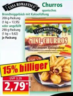 Norma CASA ROMANTICA Churros Brandteiggebäck mit Kakaofüllung Angebot