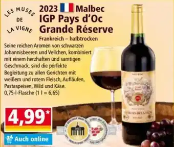 Norma LES MUSES DE LA VIGNE 2023 Malbec IGP Pays d'Oc Grande Réserve Angebot