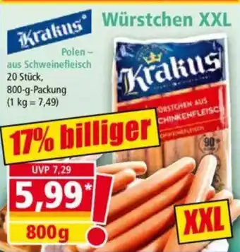 Norma Krakus Würstchen XXL Polen - aus Schweinefleisch Angebot