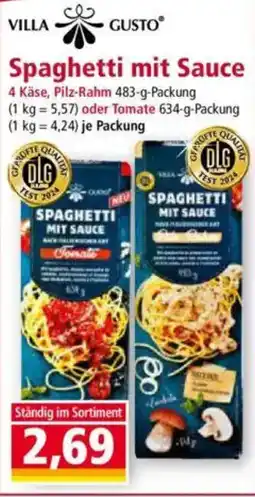 Norma VILLA GUSTO Spaghetti mit Sauce Angebot