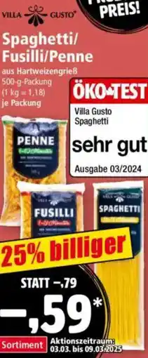 Norma VILLA GUSTO Spaghetti/ Fusilli/Penne Angebot