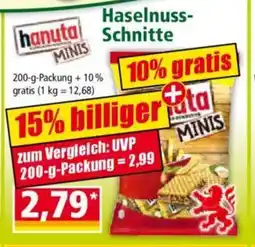 Norma hanuta Haselnuss- Schnitte Angebot