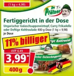 Norma De F Pfälzer Fertiggericht in der Dose Angebot