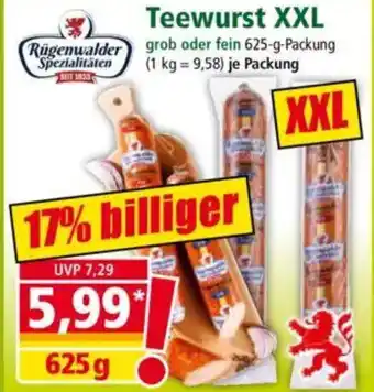 Norma Rügenwalder Teewurst XXL Angebot