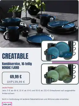 Galeria CREATABLE Kombiservice, 16-teilig NORDIC FJORD Angebot