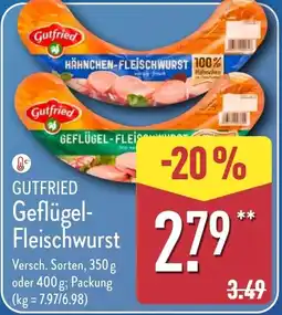 Aldi Nord GUTFRIED Geflügel Fleischwurst Angebot