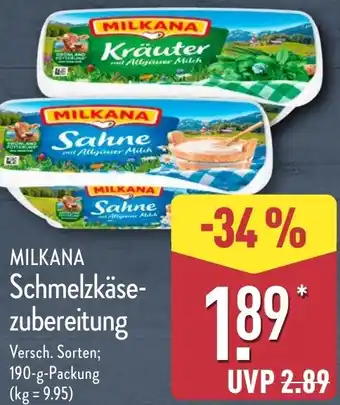 Aldi Nord MILKANA Schmelzkäsezubereitung Angebot