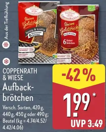 Aldi Nord COPPENRATH & WIESE Aufbackbrötchen Angebot