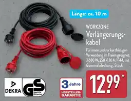 Aldi Nord WORKZONE Verlängerungskabel Angebot