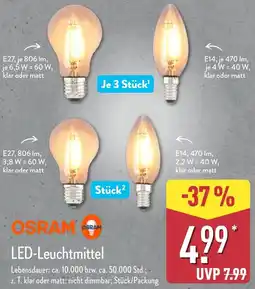 Aldi Nord OSRAM LED-Leuchtmittel Angebot