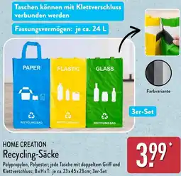 Aldi Nord HOME CREATION Recycling-Säcke Angebot