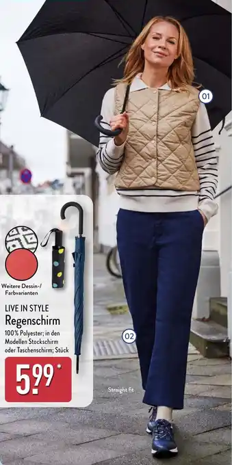 Aldi Nord LIVE IN STYLE Regenschirm Angebot