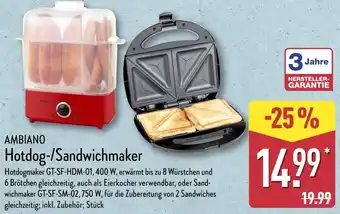 Aldi Nord AMBIANO Hotdog-/Sandwichmaker Angebot