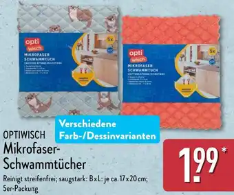 Aldi Nord OPTIWISCH Mikrofaser Schwammtücher Angebot