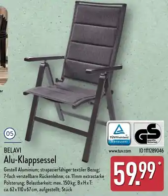 Aldi Nord BELAVI Alu-Klappsessel Angebot