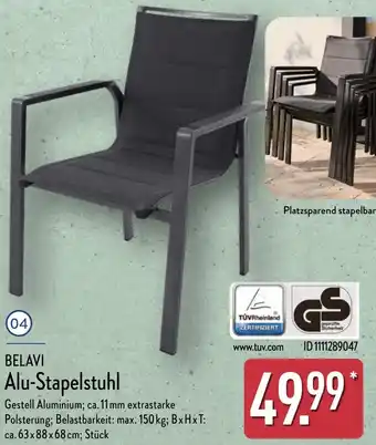 Aldi Nord BELAVI Alu-Stapelstuhl Angebot