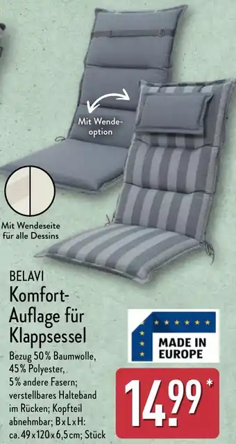 Aldi Nord BELAVI Komfort Auflage für Klappsessel Angebot