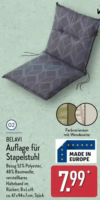 Aldi Nord BELAVI Auflage für Stapelstuhl Angebot