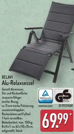 Aldi Nord BELAVI Alu-Relaxsessel Angebot