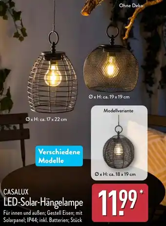 Aldi Nord CASALUX LED-Solar-Hängelampe Angebot