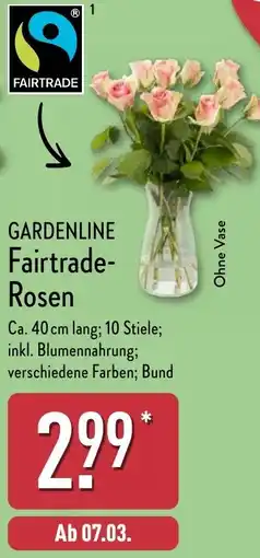 Aldi Nord GARDENLINE Fairtrade Rosen Angebot