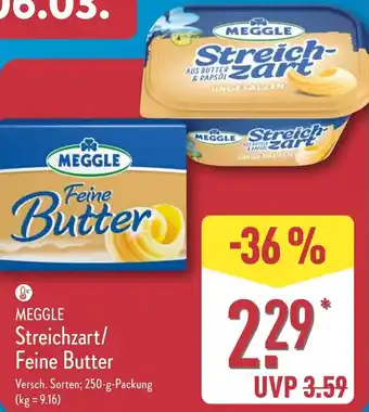 Aldi Nord MEGGLE Streichzart/ Feine Butter Angebot