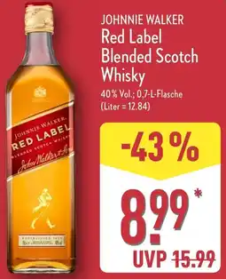 Aldi Nord JOHNNIE WALKER Red Label Blended Scotch Whisky Angebot