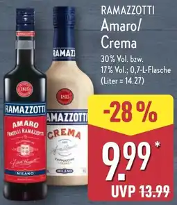 Aldi Nord RAMAZZOTTI Amaro/ Crema Angebot