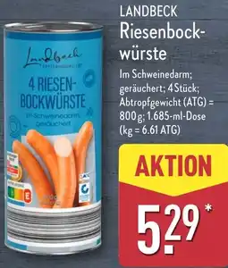 Aldi Nord LANDBECK Riesenbockwürste Angebot