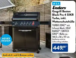 Aldi Nord Enders Gasgrill Boston Black Pro 4 SIKR Turbo, inkl. Wetterschutzhülle Angebot