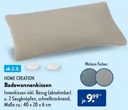 Aldi Nord HOME CREATION Badewannenkissen Angebot