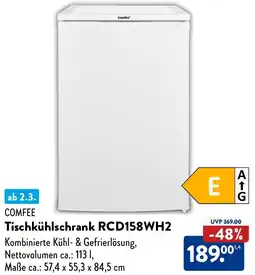 Aldi Nord COMFEE Tischkühlschrank RCD158WH2 Angebot