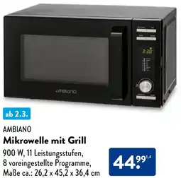 Aldi Nord AMBIANO Mikrowelle mit Grill Angebot