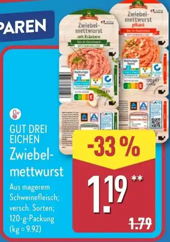 Aldi Nord GUT DREI EICHEN Zwiebelmettwurst Angebot