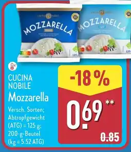 Aldi Nord CUCINA NOBILE Mozzarella Angebot