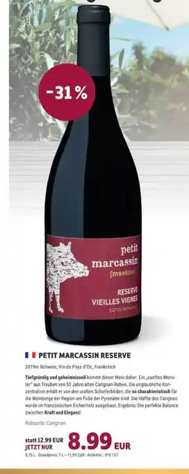 Vino Weinmarkt Petit Marcassin Reserve 0,75L Angebot