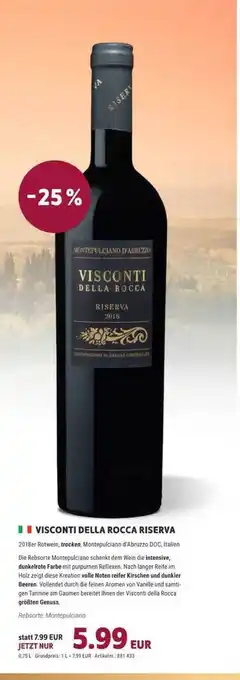 Vino Weinmarkt Visconti Della Rocca Riserva 0,75L Angebot