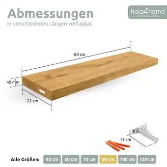 Netto Marken-Discount holz4home Schwebendes Wandregal 80cm Ohne Baumkante Angebot