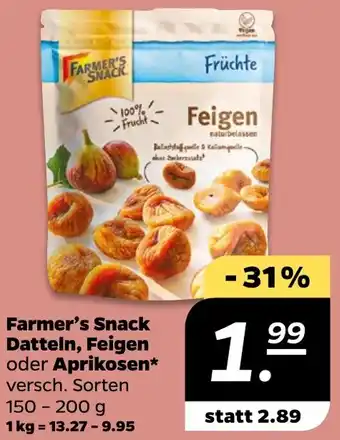 NETTO Farmer's Snack Datteln, Feigen oder Aprikosen Angebot