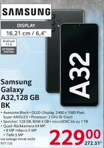 Selgros Samsung Galaxy A32, 128GB BK Angebot