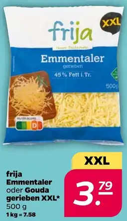 NETTO frija Emmentaler oder Gouda gerieben XXL Angebot