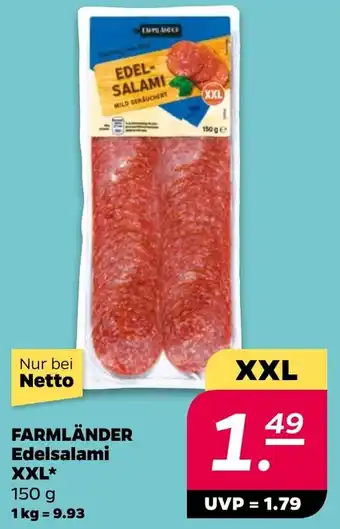 NETTO FARMLÄNDER Edelsalami XXL Angebot