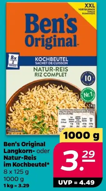 NETTO Ben's Original Langkorn- oder Natur-Reis im Kochbeutel Angebot