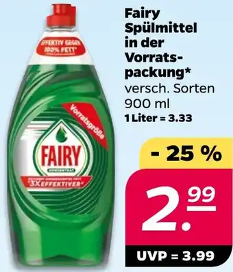 NETTO Fairy Spülmittel in der Vorratspackung Angebot