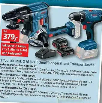 Bauhaus 3 Tool Kit Inkl. 2 Akkus, Schnellladegerät Und Transporttasche Angebot