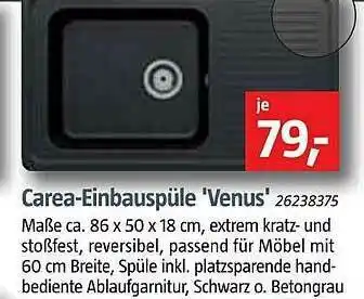 Bauhaus Carea-einbauspüle Venus Angebot