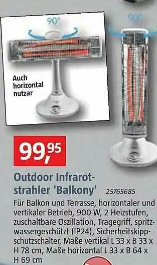 Bauhaus Outdoor Infrarotstrahler Balkony Angebot