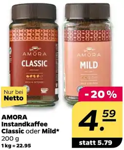 NETTO AMORA Instandkaffee Classic oder Mild Angebot